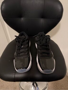Retro Jordan Kids Black and White Patent Low-Top Sneakers